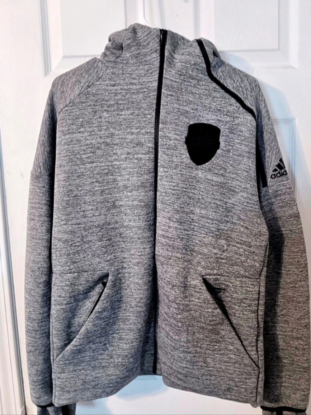 adidas Z.N.E. Full-Zip Hooded Track Jacket Men's Gray